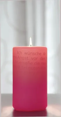 Produktbild von Bulla Wortlicht Kerze, Leuchtende Wünsche für rosige Zukunft, Softrosa