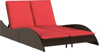 Obrázok produktu pre vidaXL Lehátko s vankúšmi hnedé 114x205x73 cm Polyratan