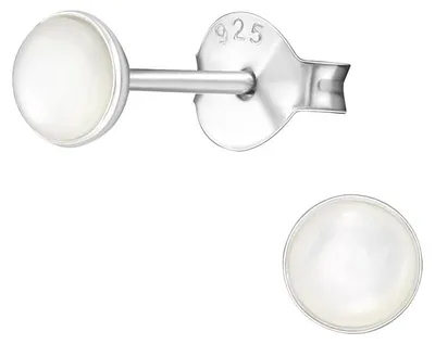 Produktbild von Ohrstecker klein mit Stein: Ohrringe Silber 925 White Shell