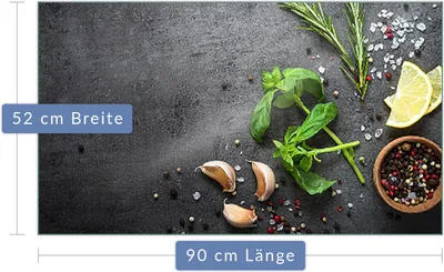 Produktbild von Herdabdeckplatte Abdeckung Glaskeramikfeld Abdeckplatte 1-Teilig 90x52 Gewürze Grau