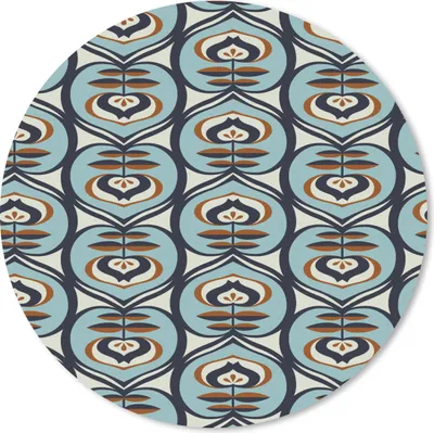 Produktbild von MuchoWow® Mauspad Mousepad Retro - Blume - Muster 50x50 cm - Mousepads - Maus Mat - Pad - Mausunterlage - Vinyl