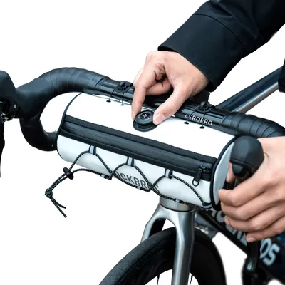 Image de ROCKBROS Road-to-Sky Sacoche de guidon de vélo, poche avant, env. 1,5L, imperméable, blanc