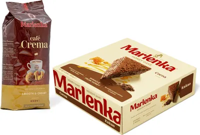 Obrázok produktu pre MARLENKA® Duopack - Medová torta s kakaom (1 x 800 g) + Káva Crema (1 x 500 g) - Kávové zrná