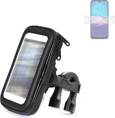 Produktbild von K-S-Trade Fahrrad-Halterung kompatibel mit Motorola Moto E6i Handy-Halterung Halter Lenkstange Fahrradhalterung Motorrad Bike Mount Wasserabweisend