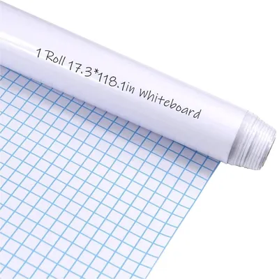 Imagen del producto de Pizarra blanca adhesiva para pared, 44x300 cm, ideal para el hogar
