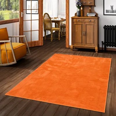 Produktbild von Luxus Super Soft Hochflor Langflor Teppich Deluxe Orange, Größe:400x500 cm
