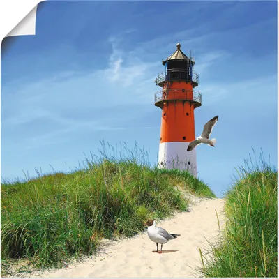 Produktbild von ARTland Poster Am Leuchtturm Größe: 40x40 cm