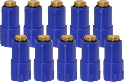 Produktbild von Baustopfen blau 1/2 Zoll mit Messinggewinde Set 10 Stück