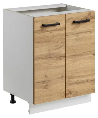 Image de Meuble sous évier "Rita" - Naturel/Blanc - L 60 x H 82 cm