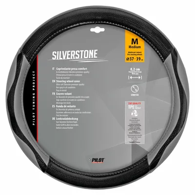 Produktbild von PILOT 32945 Silverstone Lenkradbezug Ø37-39cm Grau Lenkradhülle