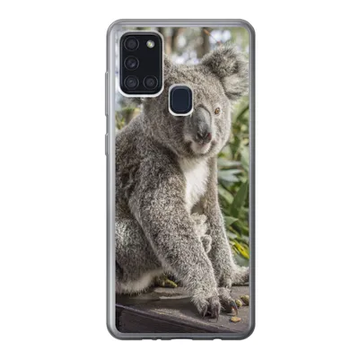 Produktbild von MuchoWow® Handyhülle Schutzhülle Hülle für Samsung Galaxy A21s Koala - Holz - Pflanzen - Kinder - Jungen - Mädchen Silikon Softcase Handy Hülle - Hartschale