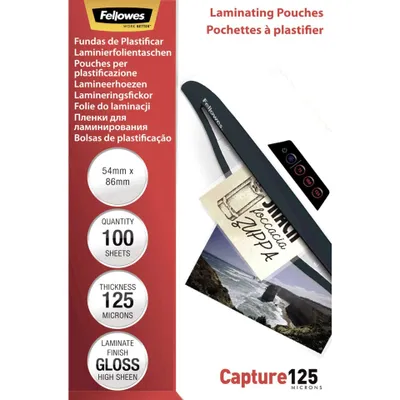Produktbild von Fellowes Laminierfolie 54x86 mm 125 mic glänzend - 100 Stück