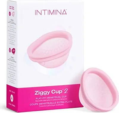 Produktbild von Intimina Ziggy Cup 2 Ultradünne, flache, wiederverwendbare Menstruationstasse der neuen Generation (Größe A)