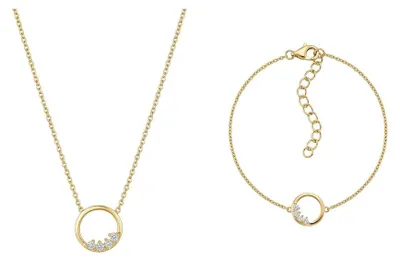 Produktbild von Circalia – 925 Silber Schmuckset vergoldet mit Zirkonia Kreis