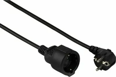 Produktbild von Hama 00047870, 5 m, Typ F, Schwarz, 1 AC-Ausgänge, Schwarz, 200 mm