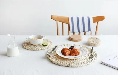 Produktbild von Natürliche Platzsets - umweltfreundlich - Set von 4 - 35 cm