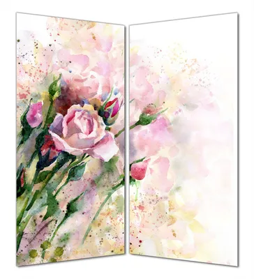 Produktbild von Wallario selbstklebende Duschrückwand 180 x 200 cm mit Motiv Abstraktes Blumenbuket - Wandverkleidung mit Hochglanzlaminat in Glasoptik