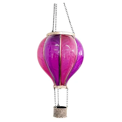 Produktbild von Coen Bakker Solar Heißluftballon pink lila Flammeneffekt 19x35cm Anna's Collection