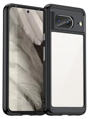 Produktbild von Für Google Pixel 8 TPU Schutz Handy Tasche Hülle Zubehör Schwarz Transparent