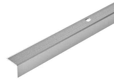 Zdjęcie produktu dla Profil schodowy aluminiowy ryflowany 20x20mm Cezar Srebrny Mat 1m