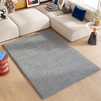 Image de Tapis ESSENCE Shaggy Unicolore Moderne Gris 300 x 400 cm