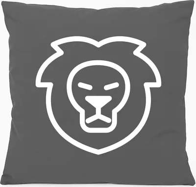 Produktbild von Huuraa Kissen Löwe Sternzeichen Symbol 40x40cm mit Füllung Steel Grey Baumwolle Dekokissen Geschenkidee
