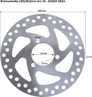 Obrázok produktu pre Brzdový kotúč 120 mm/29 mm otvorený
