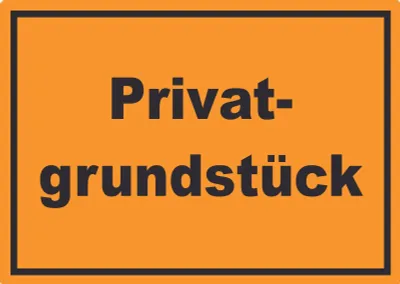 Produktbild von Privatgrundstück Schild schwarz-orange A4 (210x297mm)