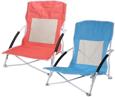 Produktbild von 2x Strandstuhl Faltstuhl Campingstuhl 64x53x63cm Rot + Blau faltbar Strand Garten Camping Urlaub