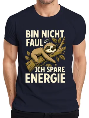 Produktbild von Bin nicht faul ich spare Energie zzz Faultier lustig Geschenk Herren T-Shirt, Navy, XXL