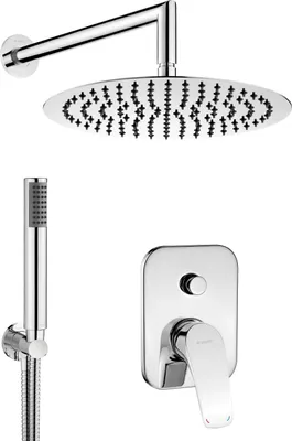 Obrázek produktu pro Skrytá sprchová souprava jednopáková, baterie, déšť, chrom