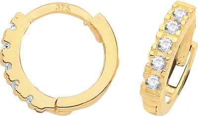 Image de Boucles d'Oreilles Femme Or 375/1000 avec Oxyde de Zirconium - 9mm*2mm; TRS26517
