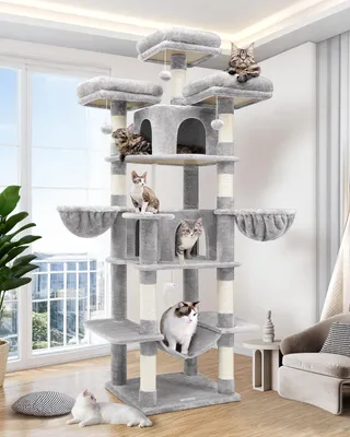Productafbeelding van Kattenboom 204cm Hangmat Kattenhuisje voor 2/3 Katten