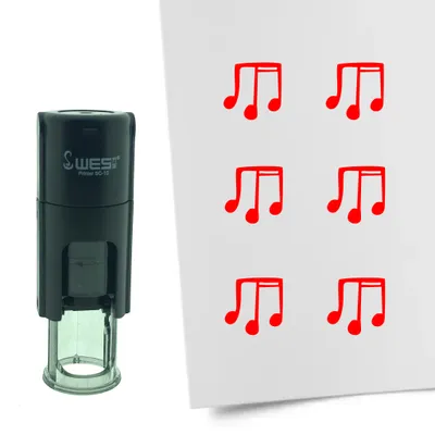 Produktbild von CombiCraft Selbstfärbender Stempel 'Musiknoten' in der Farbe Rot, Ø10mm