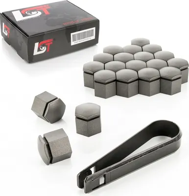 Produktbild von 20x Radschrauben Kappen 19 mm grau für MAZDA HONDA TOYOTA SUZUKI MITSUBISHI