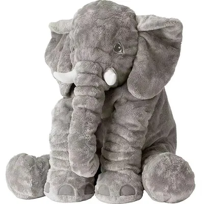 Productafbeelding van Olifant knuffel, 60 cm – XXL knuffel en slaapkussen, zacht voor baby's en kinderen, grijs