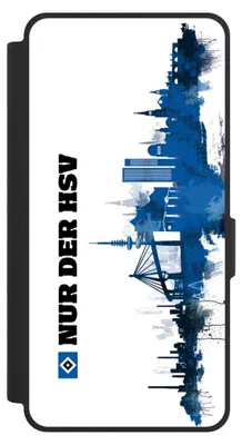 Produktbild von NIVOCASE Klapphülle für Samsung Galaxy S26 Ultra Handyhülle aus Kunst Leder NIVOflip schwarz Bundesliga HSV Offizielles Lizenzprodukt
