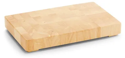 Hackblock aus Gummibaumholz, 42x27x5,5 cm, beige