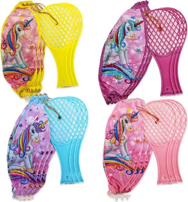 Produktbild von Paddle Ball 12er Set aufblasbar "Einhorn" - ca. 20 cm