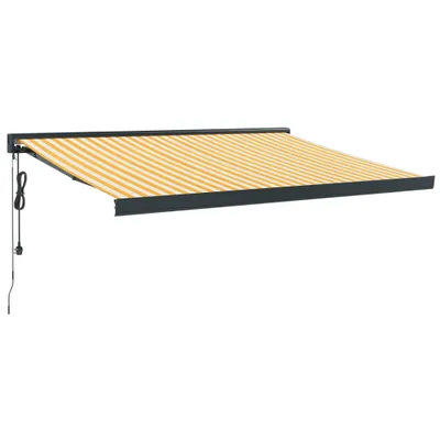 Immagine prodotto di vidaXL Tenda da sole retrattile gialla e bianca 3,5x2,5 m in tessuto e alluminio