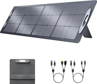 Obrázok produktu pre Solárny panel 200 W – prenosný skladací modul SC0201 – monokryštalický 20 V – nastaviteľný stojan – vodotesný IP67 – účinnosť 23,5 %