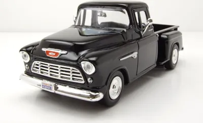 Produktbild von Chevrolet Stepside Pick Up 1955 schwarz Modellauto 1:24 Motormax