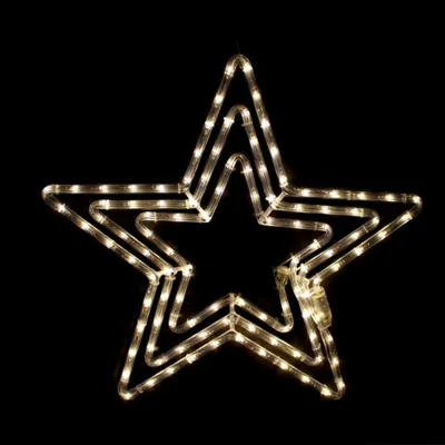 Immagine prodotto di ACA Decorazioni natalizie luminose per esterni, 3 stelle, 108 LED, filo lungo 4,5 m, bianco caldo, con effetti, IP44, 56 cm, cavo di alimentazione lungo 1,5 m X081081231
