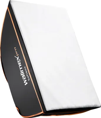 Produktbild von Walimex pro Softbox Orange Line 75 x 150 cm, Soft Box 360° drehbar, Lichtformer für Foto und Video, inkl. Diffusor ideal für Fotostudio