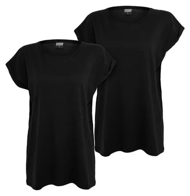 Immagine prodotto di Urban Classics - Maglietta con spalle scese da donna (confezione da 2) TN736 (S) (nero)