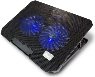 Produktbild von Notebook Kühler S200C Laptop Cooling Pad 2x Lüfter 2x USB blaue LED 12"-15.4"