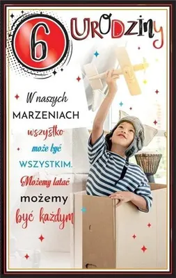 Zdjęcie produktu dla Kartka okolicznościowa Urodziny 6 chłopiec - AbCard