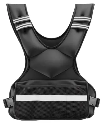 Obrázok produktu pre Nastaviteľná záťažová vesta, 18,3 kg, pohodlná vesta s tvarom "X" na nosenie záťaže, s 8 vreckami na závažia a reflexnými pruhmi, pre mužov a ženy, vybavenie na cvičenie na posilňovanie, beh a jogging