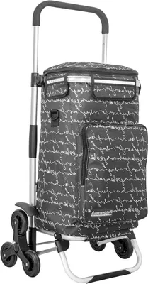 Productafbeelding van Boodschappentrolley - Winkelwagen - Boodschappen vervoeren - 6-wiel systeem - 44 Liter - Grijs