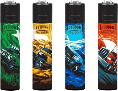 Produktbild von Clipper Feuerzeuge 4er Set: Trucks